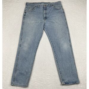 Vintage Wrangler Jeans Mens 40x32 Blue Wash Denim Cowboy Thrashed Made In‎ USA